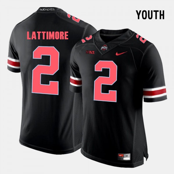 Ohio State Buckeyes Marshon Lattimore Youth #2 Black College Football Jersey 2404BRMC6